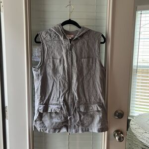 St Tropez 100% Linen Hoodie Large Vest